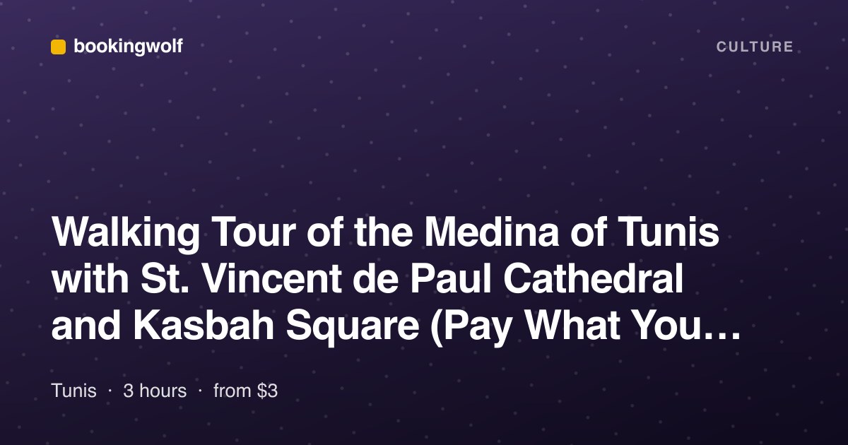 Walking Tour of the Medina of Tunis with St. Vincent de Paul Cathedral and Kasbah Square (Pay What You Want)