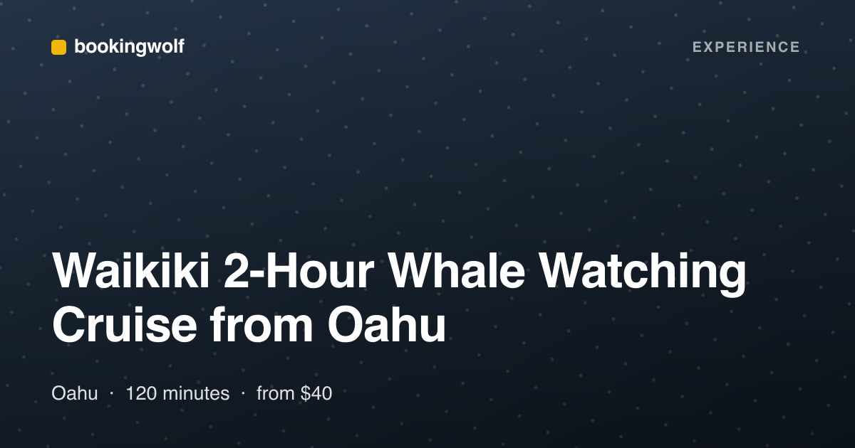 Waikiki 2-Hour Whale Watching Cruise from Oahu