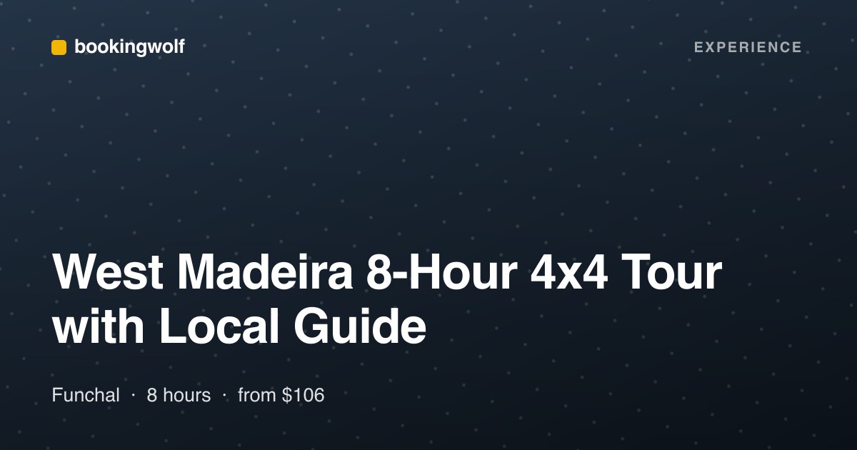 West Madeira 8-Hour 4x4 Tour with Local Guide