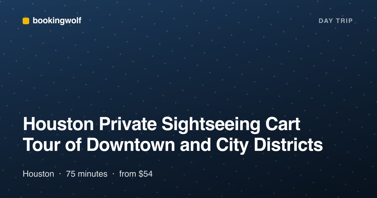 Houston Private Sightseeing Cart Tour of Downtown and City Districts