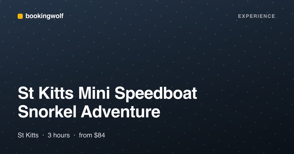 St Kitts Mini Speedboat Snorkel Adventure