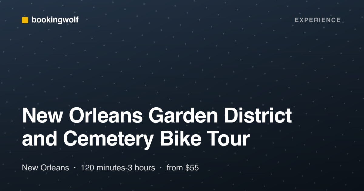 New Orleans Garden District and Cemetery Bike Tour