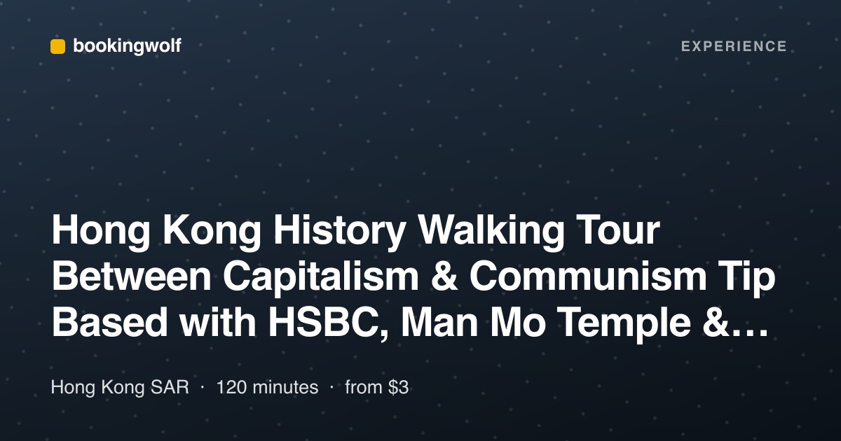 Hong Kong History Walking Tour Between Capitalism & Communism Tip Based with HSBC, Man Mo Temple & Outdoor Escalator
