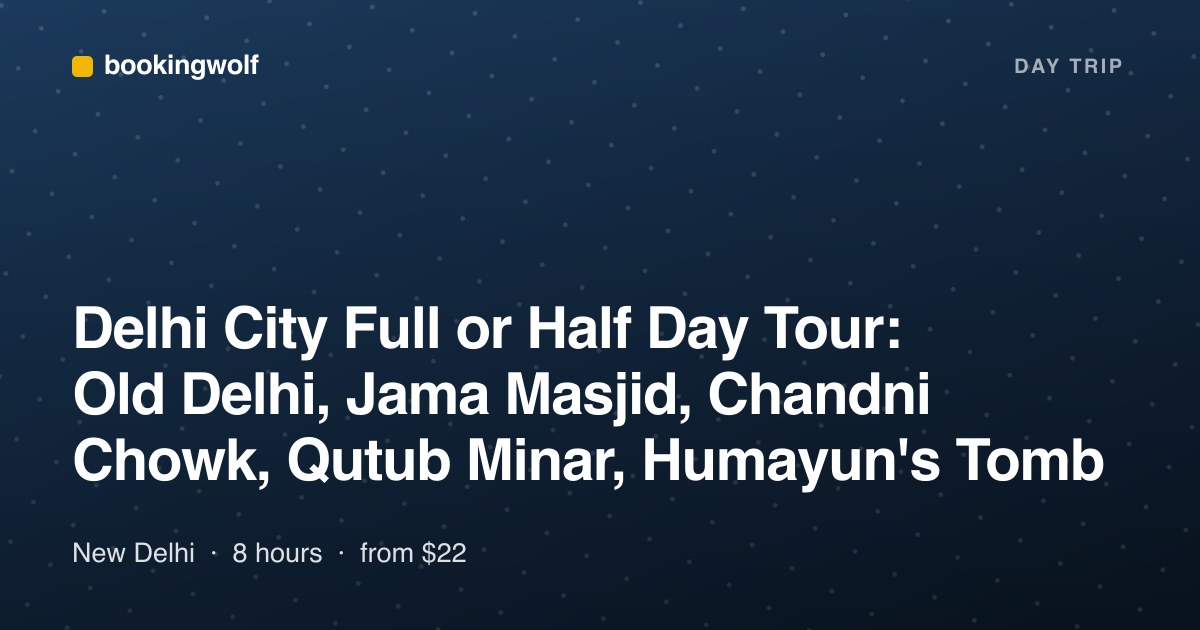 Delhi City Full or Half Day Tour: Old Delhi, Jama Masjid, Chandni Chowk, Qutub Minar, Humayun's Tomb