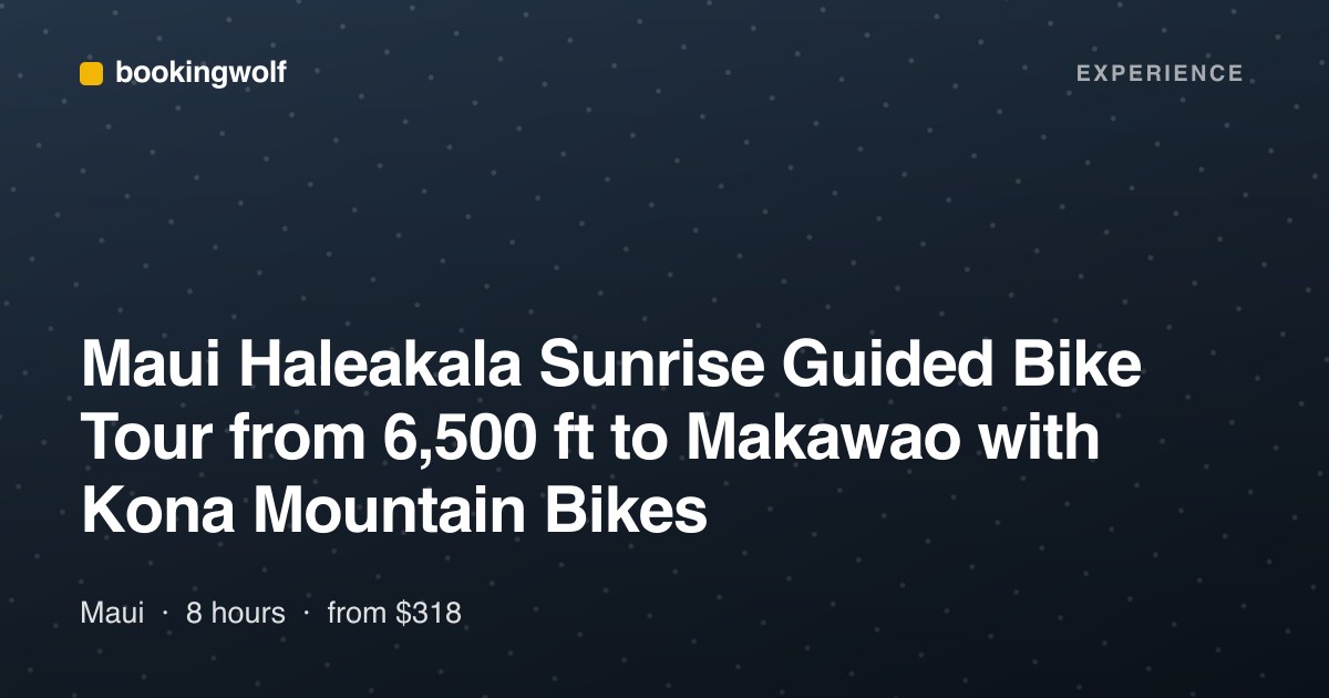 Maui Haleakala Sunrise Guided Bike Tour from 6,500 ft to Makawao with Kona Mountain Bikes