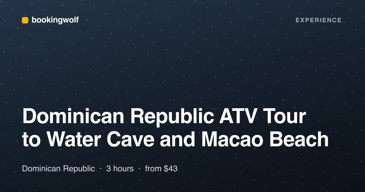 Dominican Republic ATV Tour to Water Cave and Macao Beach