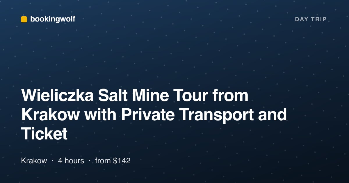 Wieliczka Salt Mine Tour from Krakow with Private Transport and Ticket
