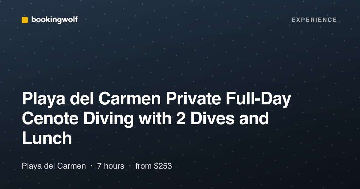 Playa del Carmen Private Full-Day Cenote Diving with 2 Dives and Lunch