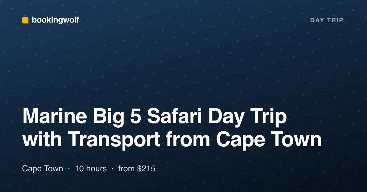 Marine Big 5 Safari Day Trip with Transport from Cape Town