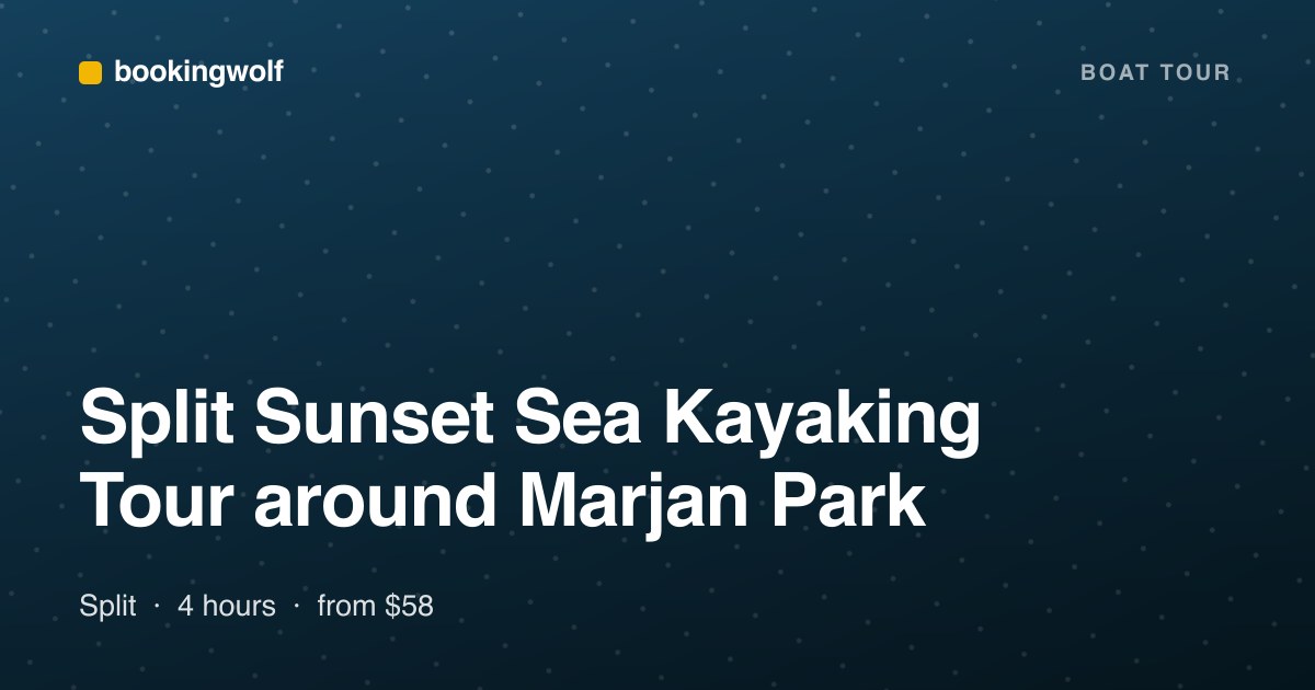 Split Sunset Sea Kayaking Tour around Marjan Park