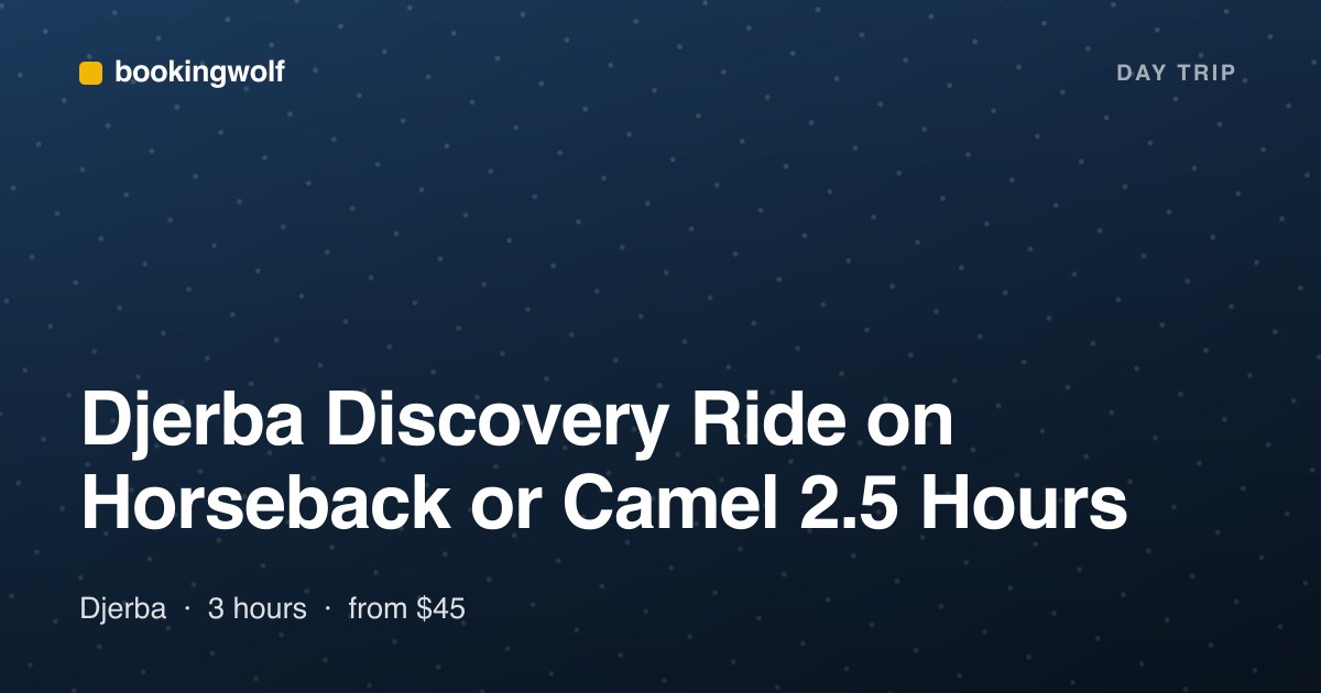 Djerba Discovery Ride on Horseback or Camel 2.5 Hours