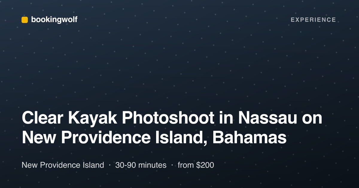 Clear Kayak Photoshoot in Nassau on New Providence Island, Bahamas
