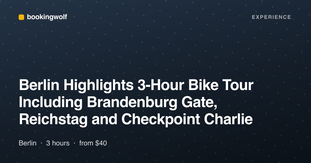 Berlin Highlights 3-Hour Bike Tour Including Brandenburg Gate, Reichstag and Checkpoint Charlie