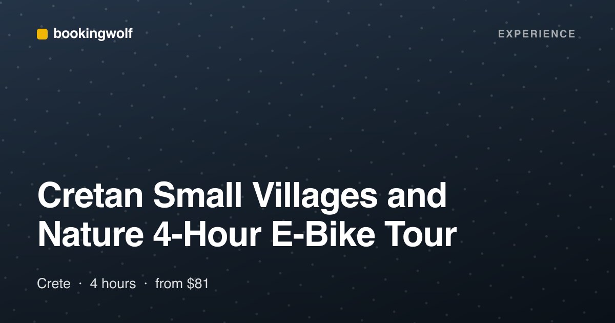 Cretan Small Villages and Nature 4-Hour E-Bike Tour