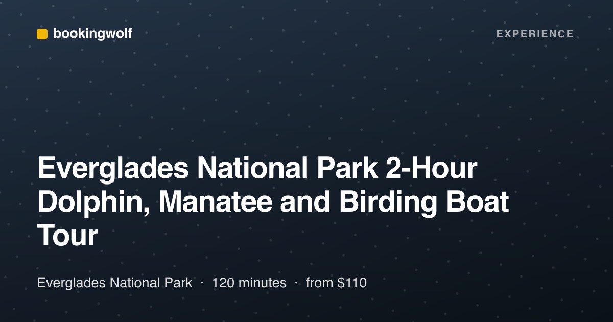 Everglades National Park 2-Hour Dolphin, Manatee and Birding Boat Tour