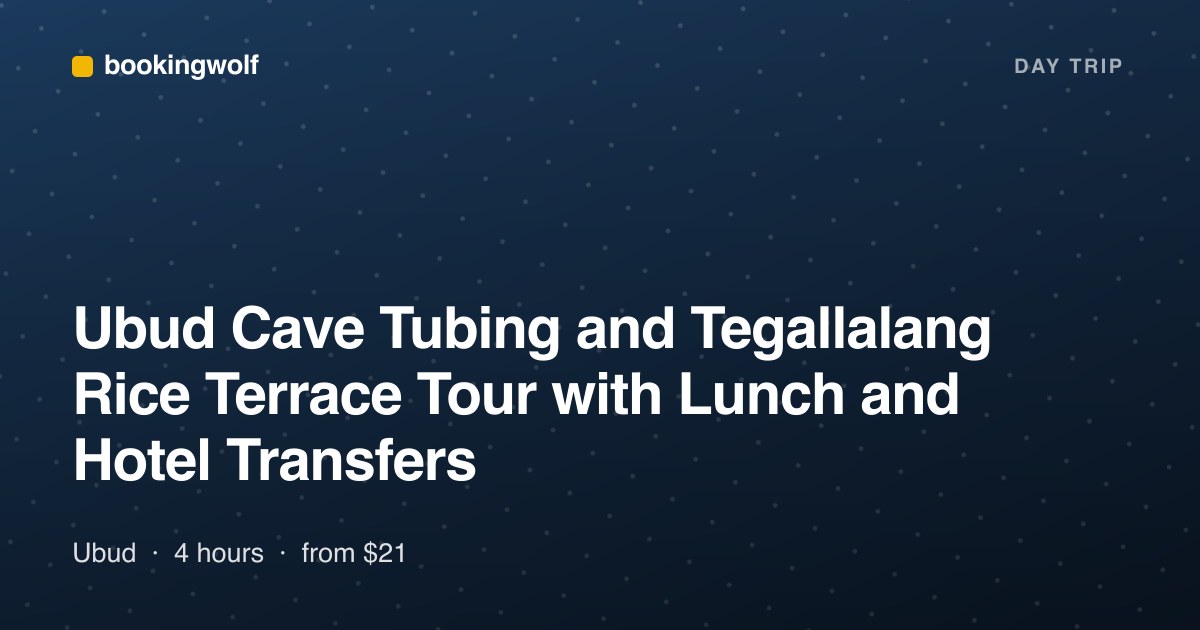 Ubud Cave Tubing and Tegallalang Rice Terrace Tour with Lunch and Hotel Transfers