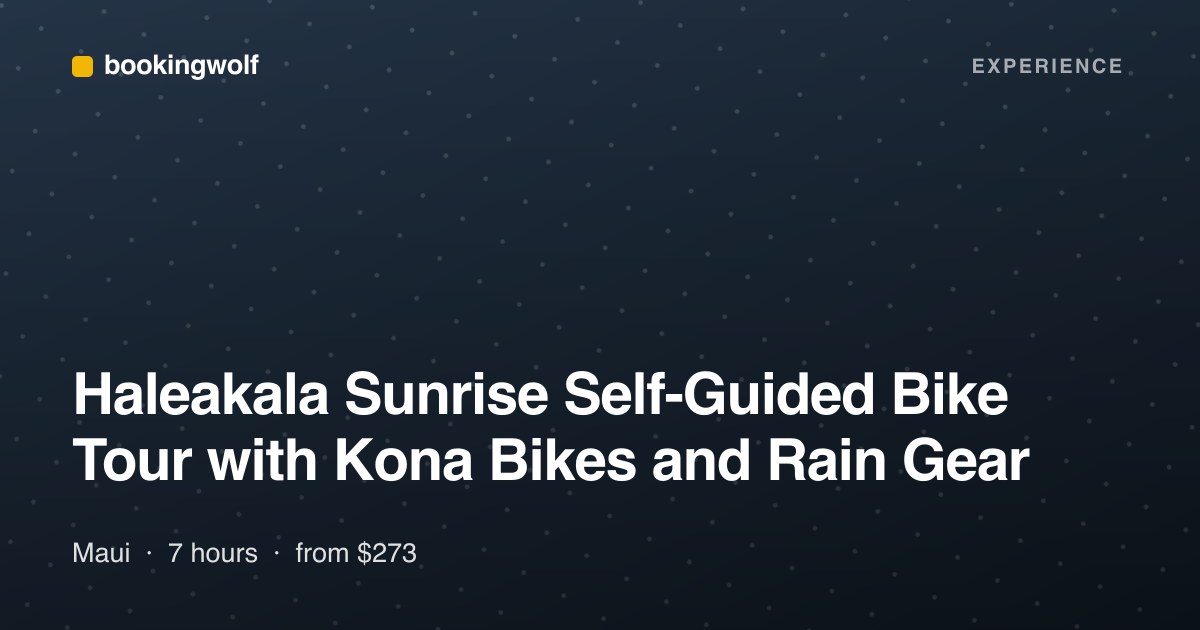 Haleakala Sunrise Self-Guided Bike Tour with Kona Bikes and Rain Gear