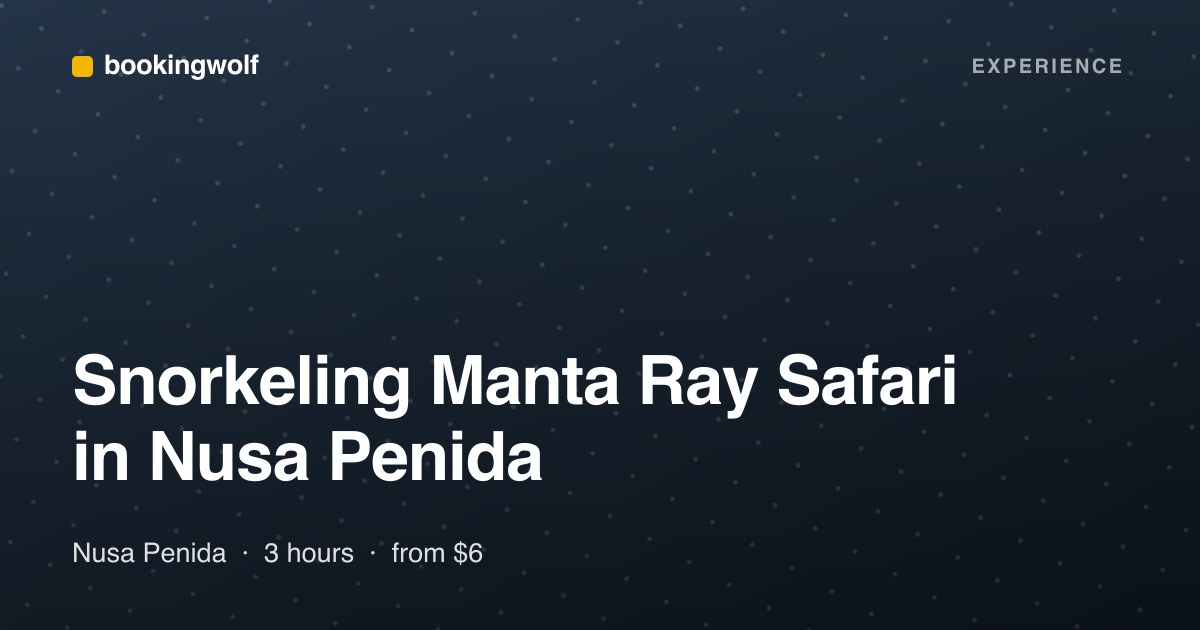 Snorkeling Manta Ray Safari in Nusa Penida