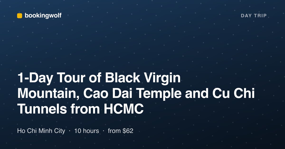 1-Day Tour of Black Virgin Mountain, Cao Dai Temple and Cu Chi Tunnels from HCMC