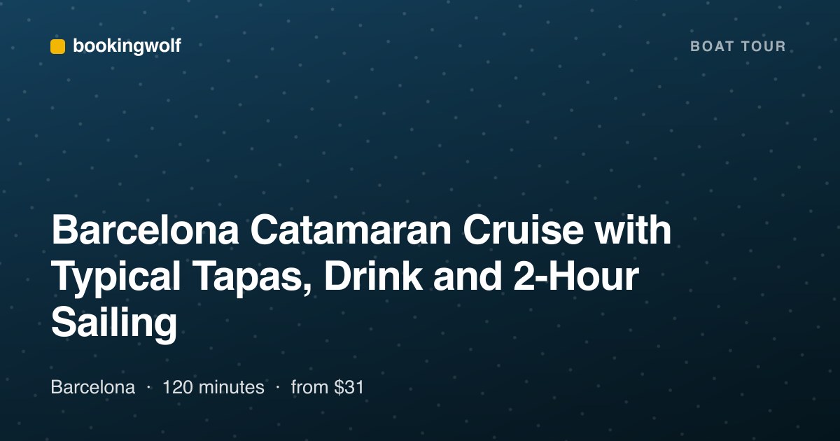 Barcelona Catamaran Cruise with Typical Tapas, Drink and 2-Hour Sailing