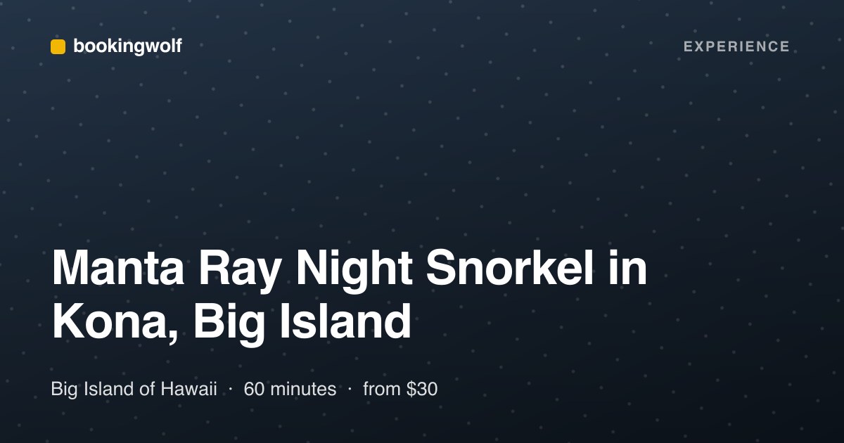 Manta Ray Night Snorkel in Kona, Big Island