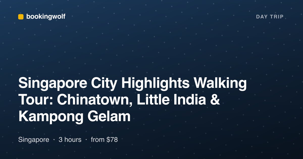 Singapore City Highlights Walking Tour: Chinatown, Little India & Kampong Gelam