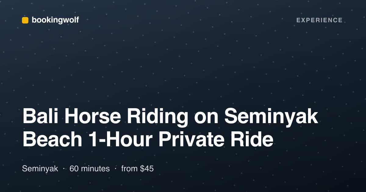 Bali Horse Riding on Seminyak Beach 1-Hour Private Ride