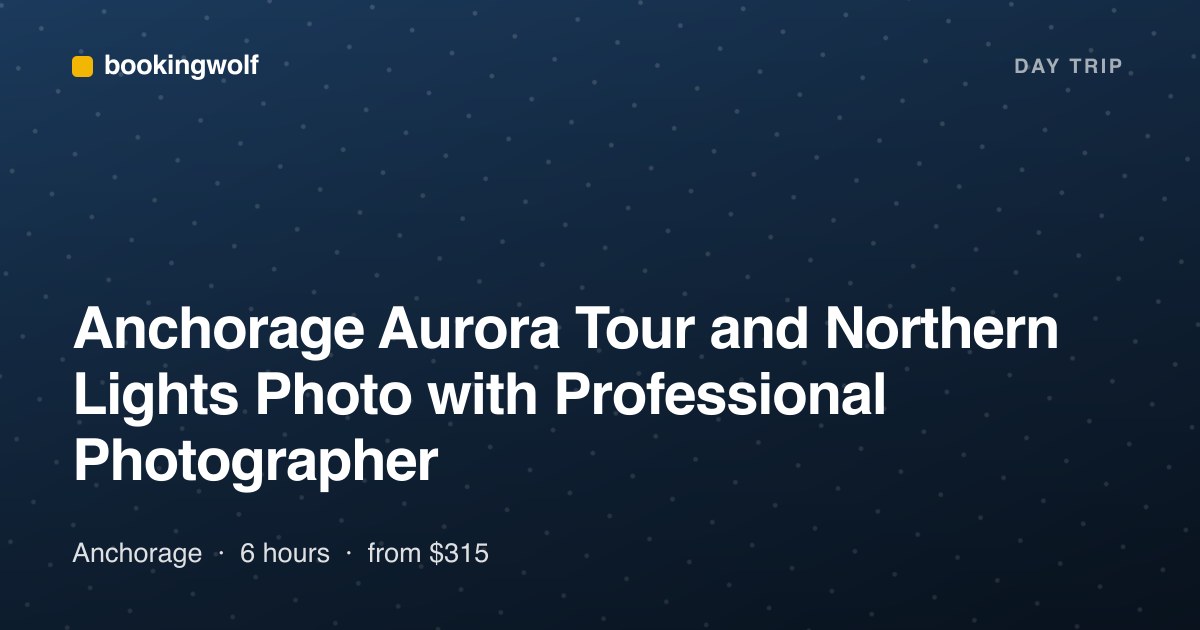 Anchorage Aurora Tour and Northern Lights Photo with Professional Photographer