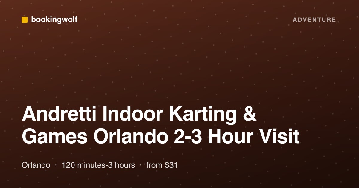 Andretti Indoor Karting & Games Orlando 2-3 Hour Visit