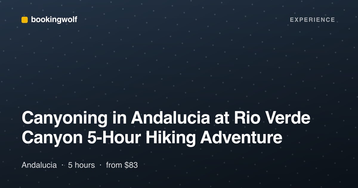 Canyoning in Andalucia at Rio Verde Canyon 5-Hour Hiking Adventure