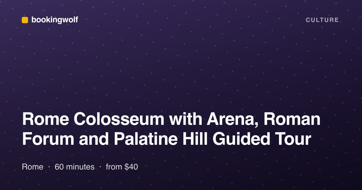 Rome Colosseum with Arena, Roman Forum and Palatine Hill Guided Tour
