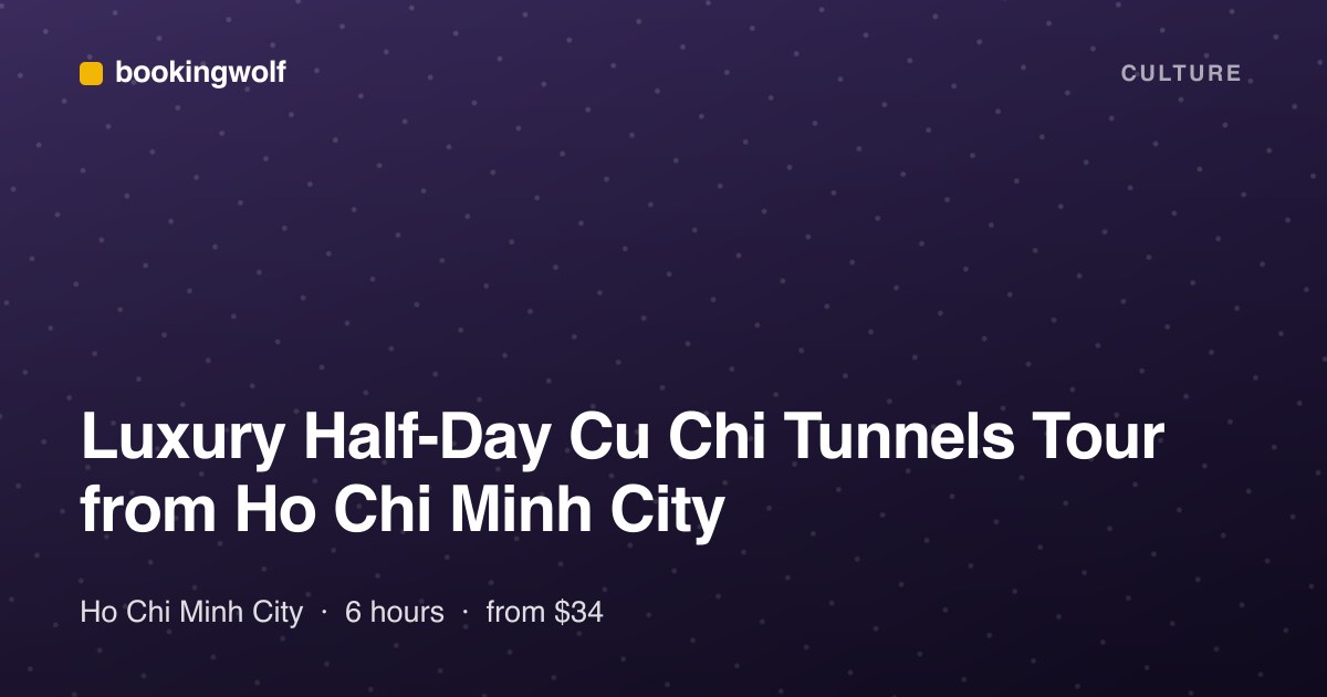 Luxury Half-Day Cu Chi Tunnels Tour from Ho Chi Minh City