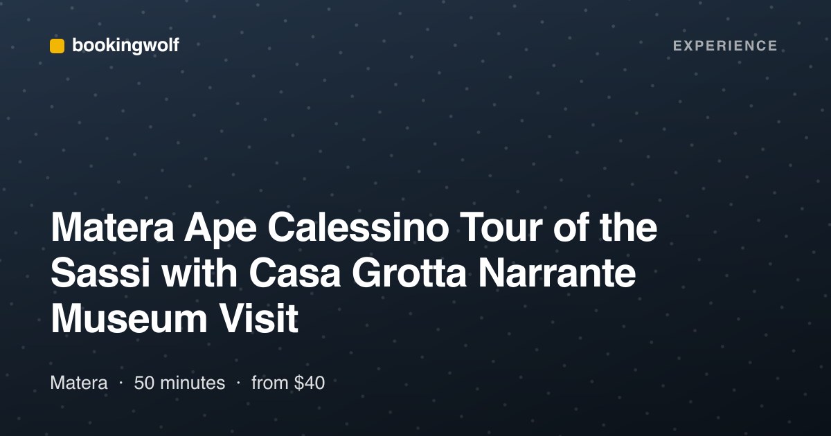 Matera Ape Calessino Tour of the Sassi with Casa Grotta Narrante Museum Visit