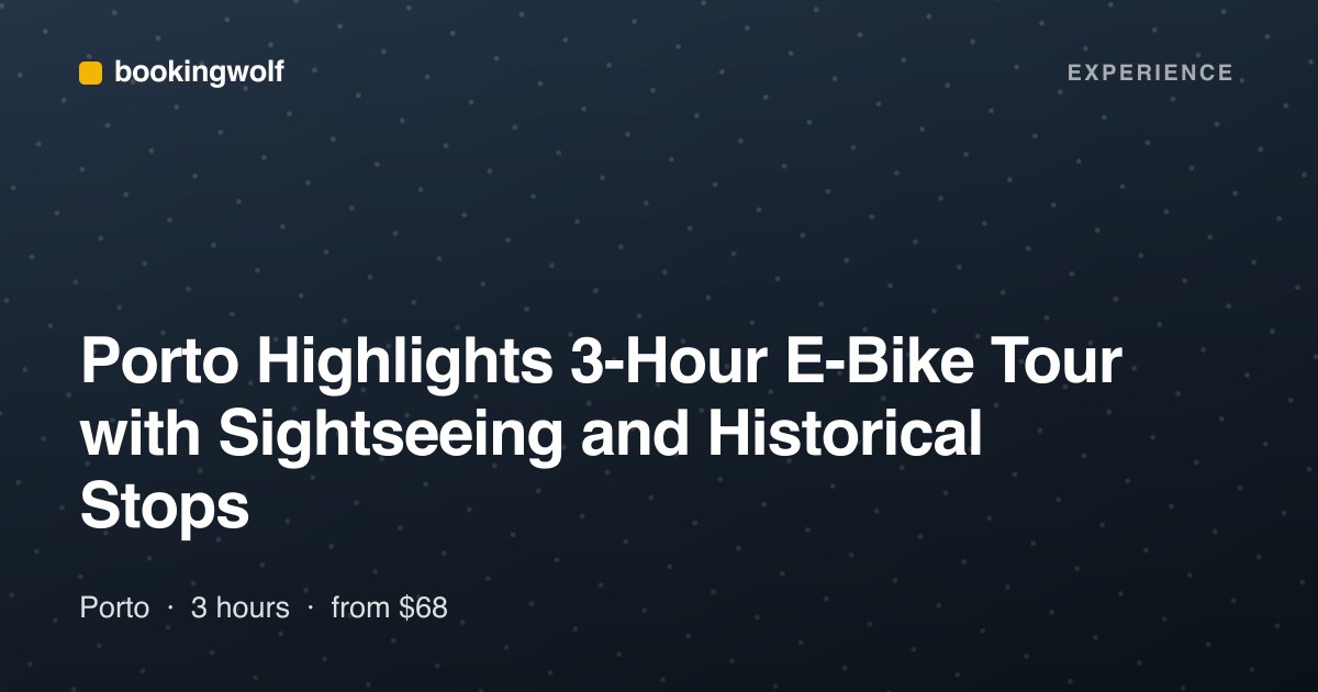 Porto Highlights 3-Hour E-Bike Tour with Sightseeing and Historical Stops
