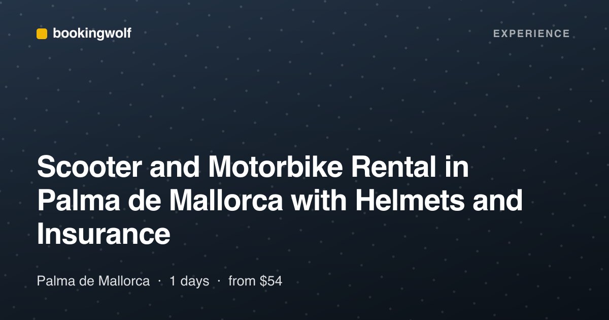 Scooter and Motorbike Rental in Palma de Mallorca with Helmets and Insurance