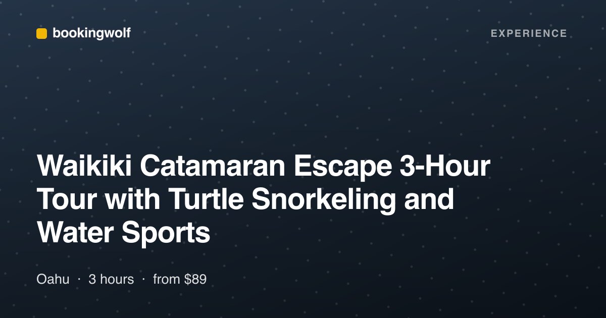 Waikiki Catamaran Escape 3-Hour Tour with Turtle Snorkeling and Water Sports