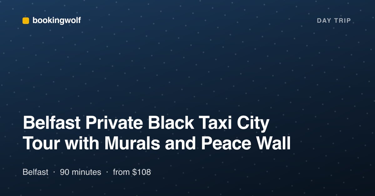 Belfast Private Black Taxi City Tour with Murals and Peace Wall