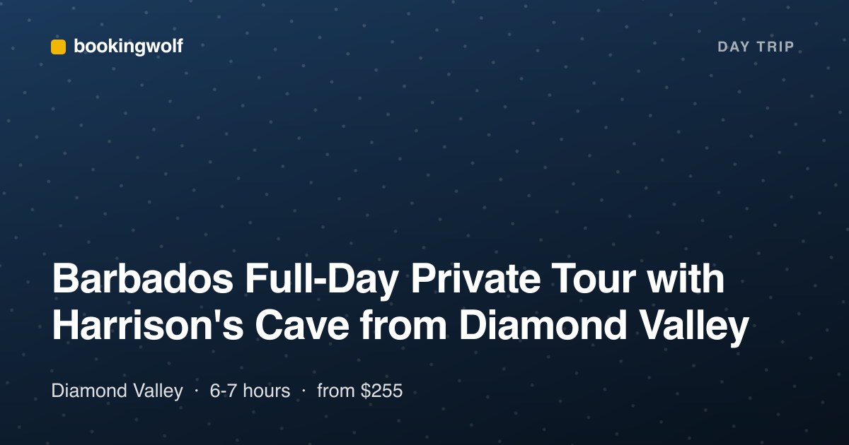 Barbados Full-Day Private Tour with Harrison's Cave from Diamond Valley
