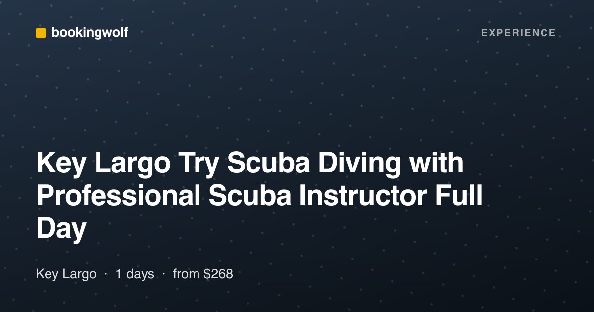 Key Largo Try Scuba Diving with Professional Scuba Instructor Full Day