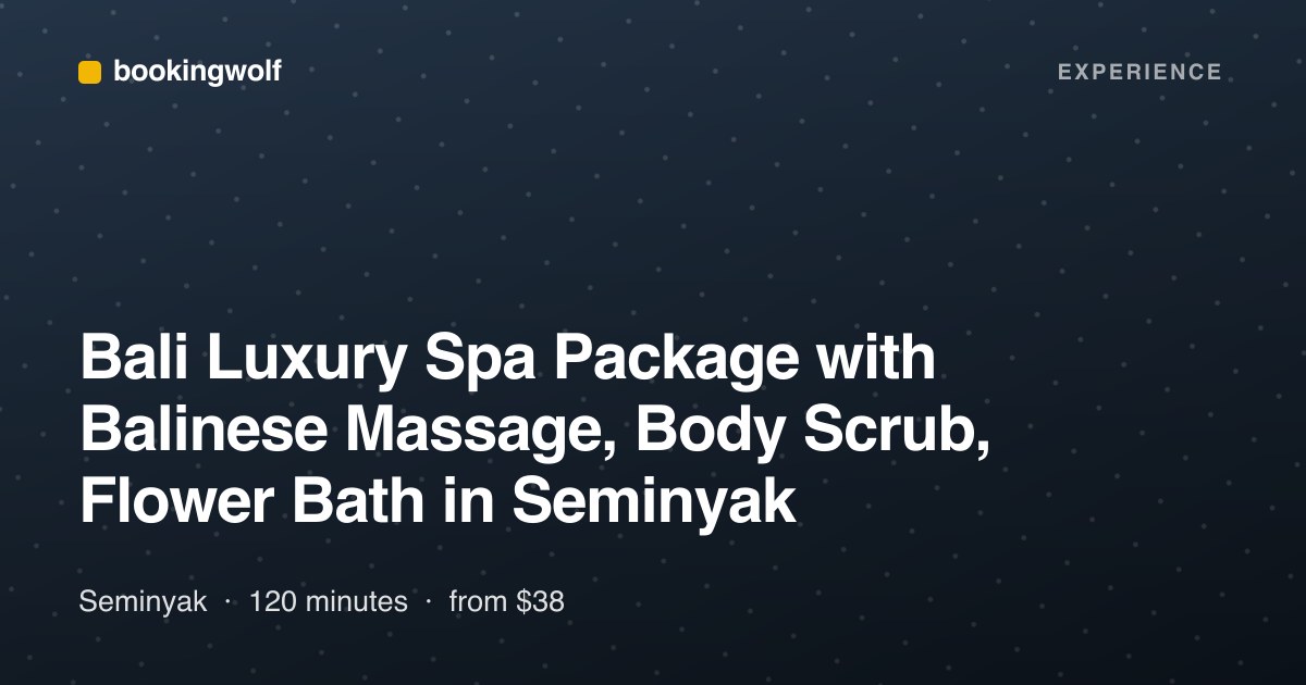 Bali Luxury Spa Package with Balinese Massage, Body Scrub, Flower Bath in Seminyak