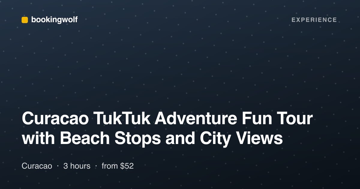Curacao TukTuk Adventure Fun Tour with Beach Stops and City Views