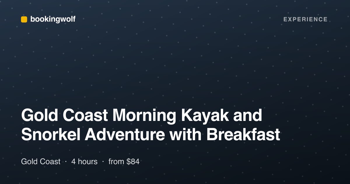 Gold Coast Morning Kayak and Snorkel Adventure with Breakfast
