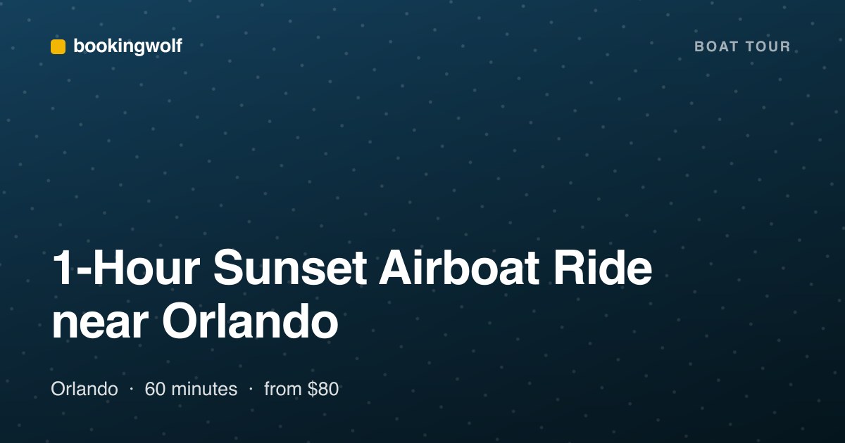 1-Hour Sunset Airboat Ride near Orlando