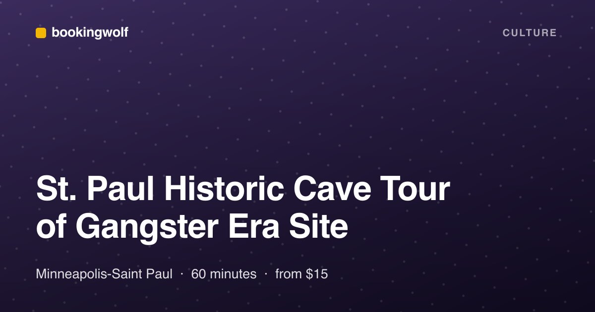 St. Paul Historic Cave Tour of Gangster Era Site